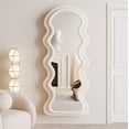 thumbnail image 3 of BOJOY Full Length Wavy Arched Mirror, 63x24in, Wall Mount/Standing/Leaning - White, 3 of 12