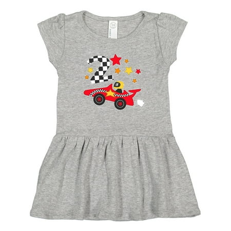 

Inktastic Happy 2nd Birthday Red Racing Car Gift Toddler Girl Dress
