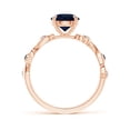 thumbnail image 2 of ANGARA Natural 1.6 ct Blue Sapphire and Diamond Ivy Scroll Engagement Ring in 14K Rose Gold for Women (Size-7mm) | September Birthstone, Anniversary, Jewelry Gift for Women | Natural Sapphire Ring, 2 of 9