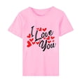 thumbnail image 4 of Pisexur T-shirt de la Saint-Valentin pour Femmes, Imprimé Amour, Manches Courtes, Col Rond, 4 of 5