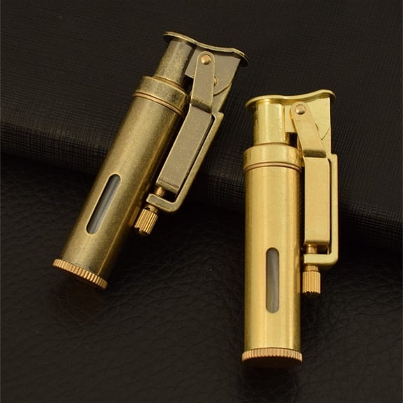 CQCYD under $5 1Pcs Vintage Kerosene Lighters, Vintage Kerosene Lighter,Old Fashioned Windproof Lighter Collectible,Transparent Oil Tank Metal Lighter,Classic Retro Lighter for Gifts