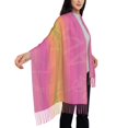 thumbnail image 3 of Women's Fashion Tassel Scarf, Fantasy Rainbow Color Graffiti Long Shawl, Lightweight and Warm, 3 of 9