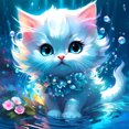 thumbnail image 1 of 5D DIY Con Taladro Kit Gato Junto Al Lago Del 30x30cm, 1 of 9