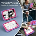 thumbnail image 2 of Dteck For Samsung Galaxy Tab A11 8.7-inch 2025 (SM-X133/X135) Tablet Case, Heavy Duty Shockproof with Oversized Kickstand Shoulder Strap Rugged Case for Kids and Adults, Purple+Rose, 2 of 7