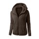 thumbnail image 1 of Chaqueta de invierno de lana gruesa para mujer Abrigo con cremallera y capucha (café) (XXL)-179452.25 Tmvgtek Para estrenar, 1 of 6