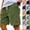 #03 Dark Green, variant on Drawstring Waist Corduroy Walk Shorts Men Casual Lightweight Summer Bermuda Bottoms with Pockets Vertical Stripes and Leather Patch Beach Bottoms, #03 Brown, M