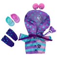 thumbnail image 1 of Conjunto para muñeca Cry Babies Rainy Time morado con zapatos, 1 of 5