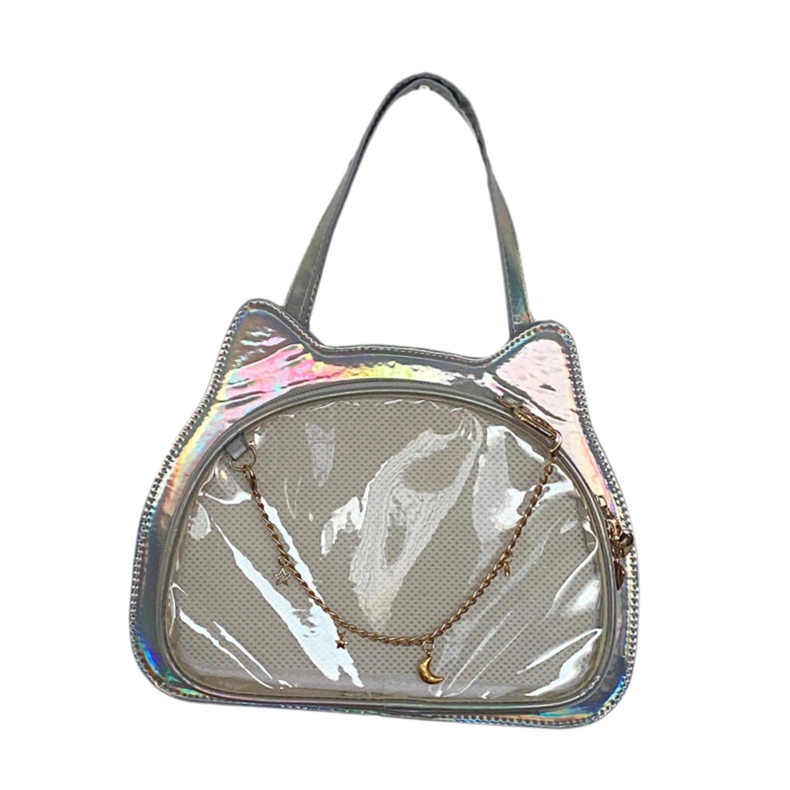 yuksok Cat Shape Shoulder Bag PU Leather Y2K Ita Bag for Ladies Women Birthday Gift