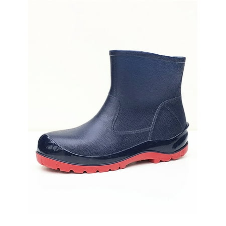 

Harsuny Men Safety Shoe Steel Toe Rain Boots Heavy Duty Work Shoes Industrial Comfort Anti-smash Rainboot Slip Resistant Protection Boot Ankle Blue Style A 6