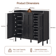 thumbnail image 6 of ROGALIS 40" Shoe Cabinet with 3 Doors & Adjustable Shelves for 30 Pairs, Tall Farmhouse Shoe Storage Rack for Entryway Living Room Closet, 6 of 10