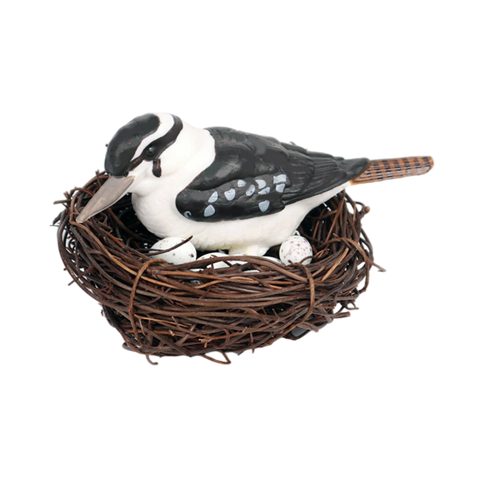 4PC Mini Garden Resin Bird Decor Tree Ornament Outdoor Bird Nest Statue Figurine 