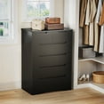 thumbnail image 5 of Dressers for Bedroom, Lofka 6 Drawers Dresser with Cutout Handles, Wood Storage Cabinet for Living Room, Black, 5 of 9