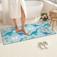 thumbnail image 4 of LightBlue Dinosaurs Eggs Palms Pattern Bathroom Rugs Mat,Non Slip Microfiber Bathroom Rug,Rubber Backing,Soft Bathroom Mats for Bathroom Floor,Tub and Shower,60x24in(150x60cm), 4 of 5