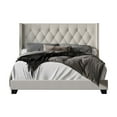 thumbnail image 3 of Home Design Danbury Twin Tufted Upholstered Panel Bed Frame For Adult, Box Spring Required (Sold Separately), Warm Gray, 3 of 5