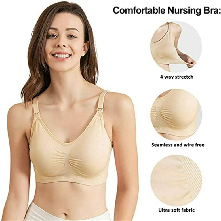 2/4/6/8/10Pieces Nursing Bra, Breastfeeding Mom Breast Pumping Bra Seamless  Nursing Bra Nursing Underwireless Underwear