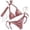 ZAOrange4, variant on Swim Suits for Women Summer Gradient Print Lace Up Halter Sexy Sparkly Brassiere With Thongs Split Beach Hair Band Three Piece Bikinis Swimwears Activewear,Pink,M