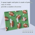 thumbnail image 3 of Yayeee Toggle Light Switch Wall Plate 3-Gang 6.37"x4.48" Decorative Outlet Cover, American Footballs, 3 of 7