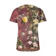 thumbnail image 4 of Blouse d'Été Décontractée à Col en V Imprimée pour Femmes Manches Courtes Boutons Tops Deals, 4 of 5