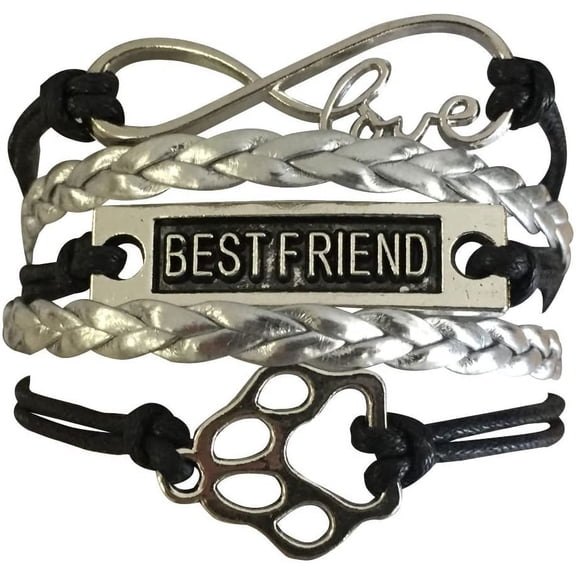 Infinity Collection Paw Print Jewelry - Paw Print Bracelet - Best Friend Bracelet, for Dog Lovers and Cat Lovers