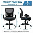 thumbnail image 6 of Bigroof Ergonomic Mid-Back Office Chair, Adjustable Computer Desk Chair with Lumbar Support, 400lb, Black, 6 of 7
