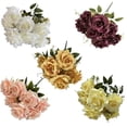 thumbnail image 7 of Decoration Simulation 7-Head Flower Weddings Home Decor Rosy Red Orange White, 7 of 7