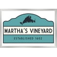 thumbnail image 1 of Martha's Vineyard, Massachusetts - Established Sign - Lantern Press Artwork (36x24 Giclee Art Print, Gallery Framed, Silver Wood), 1 of 1
