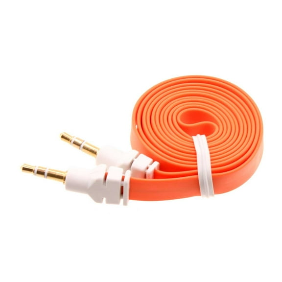 3.5mm Aux Cable Adapter Car Stereo Aux-in Audio Cord Speaker Jack Wire Orange Q3X for Boost Mobile Celero5G - Casio G-zOne Commando 4G LTE - CAT S40 S61 S41 S42 S22 Flip - Coolpad Snap
