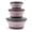 Pink, variant on 3 Pack Collapsible Silicone Bowls with Lids, Portable Food Storage Containers for Camping Travel Picnic, Blue