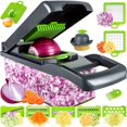 thumbnail image 1 of 1 Juego De Picadora De Cebolla Vegetal, Cocina 15 En 1 Picadora De Alimentos Cortador De 8 Cuchillas Con Contenedor (34,8*11,94 Cm), 1 of 3
