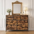 thumbnail image 6 of LEDREM 7 Drawer Dresser, Steel Frame Storage Cabinet, Anti-Slip Adjustable Feet Tower Storage Fabric Dresser, Nightstand for Hallway, Closet, Bedroom and Living Room, Rustic Brown, 6 of 7