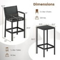 thumbnail image 3 of Costway 3 Pieces Patio Bar Set with 2 Stools & 1 Bar Table Curved Backrest Armrests, 3 of 10