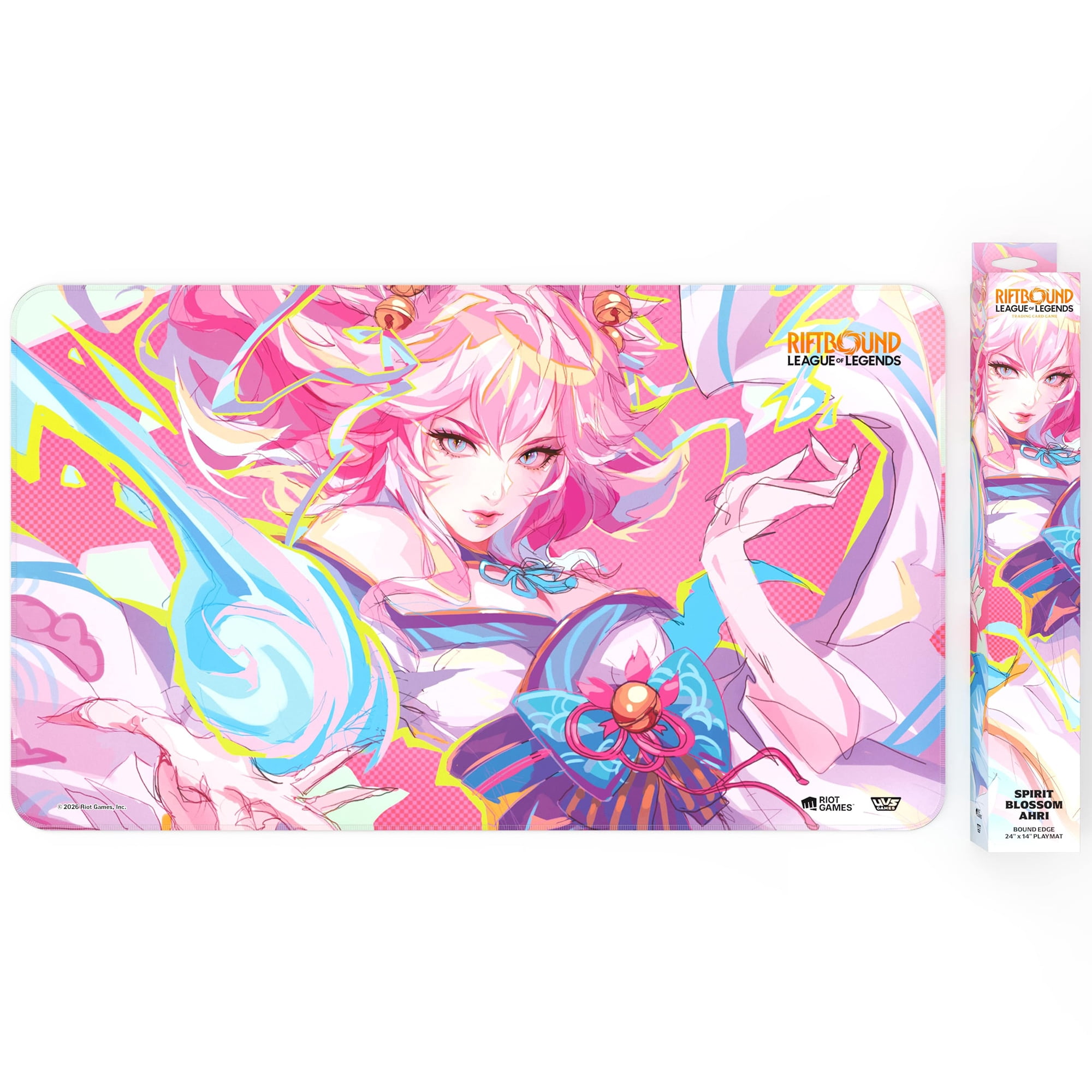 Riftbound: League of Legends - Playmat: Ahri -TCG Spiritforged Spirit Blossom, 24x14", Neoprene, Character Art, Tabletop Trading Card Game Accessory