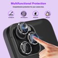 thumbnail image 6 of KONEE Camera Lens Protector Compatible with iphone 14 Pro/14 Pro Max, Anti Scratch Tempered Glass Camera Screen Protector, Individual Lens Cover for iPhone 14 Pro/ iPhone 14 Pro Max - Black Glitter, 6 of 7