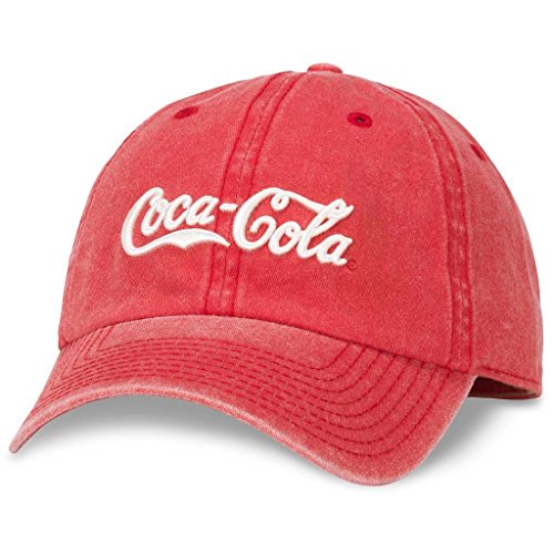 American Needle Raglan Wash Coke Coca Cola Logo Dad Hat Red (COKE-1708A)