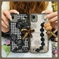 thumbnail image 2 of LYM-Phone Case For Nokia C110 4G, Cartoon Simplicity Waterproof Back Cover Anti-knock silicone soft case Bear bracelet Dirt-resistant protective case Black pearl pendant cute, 2 of 9