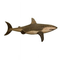 Wooden Sea Fish Decor Statue Whale Figurine Sculpture Ornament Rustic Decoration Wall Hanging Decoration,A