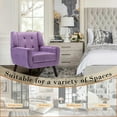 thumbnail image 6 of DREAMSIDEA Velvet Accent Chairs Set of 2 Living Room, Modern Upholstered Arm Chair Tufted for Indoor Bedroom Office Room (Purple), 6 of 6