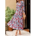 thumbnail image 7 of PRETTYGARDEN Women's Floral Maxi Dress Spring Long Sleeve V Neck Casual A Line Long Flowy Boho Party Dresses, 7 of 7