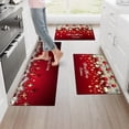 thumbnail image 2 of YIMEIS Christmas Red Background Fall Kitchen Rugs Set of 2, Xmas Holiday Kitchen Mat Decor Home Decorations, Green Christmas Mats for Kitchen Floor - 16''*24'' and 17''*47'' in, 2 of 10