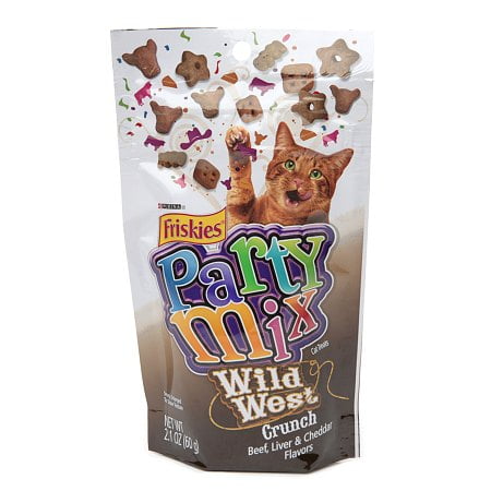 Friskies Party Mix Wild West Crunch: Beef, Liver & Cheddar 2.1 oz. (Pack of 2) by