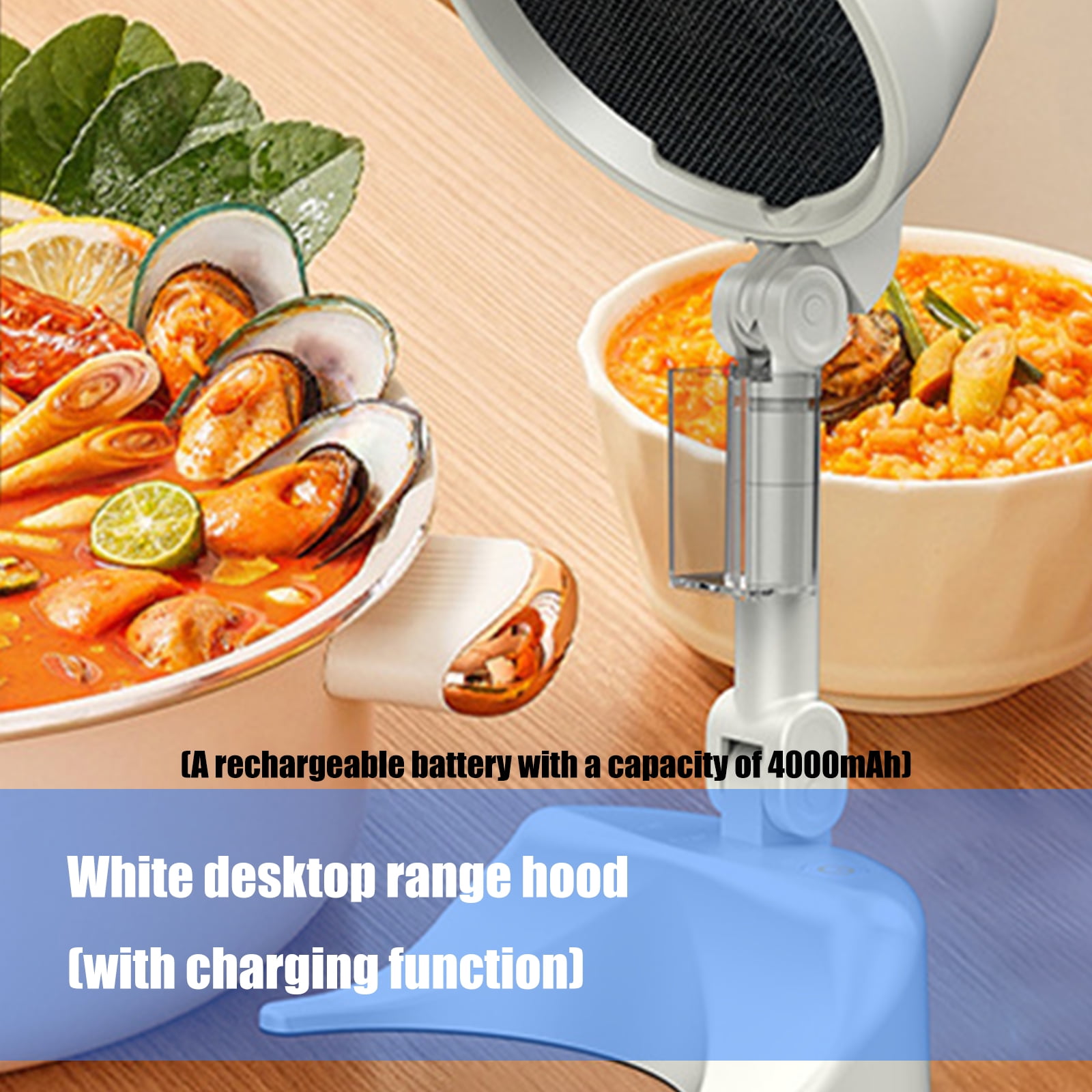 Portable Desktop Ranges Hood Exhaust Fan for Indoor BBQ and Kitchen Easy Cleaning Extractor Hood with Low Noise