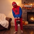 thumbnail image 5 of Unisex Spider Superhero Zip Up Hoodie, Full Mask Plush Fleece Halloween Cosplay Sweatshirt Jacket with Pockets, Vermilion, S, 5 of 5