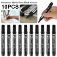 thumbnail image 1 of 10 Pcs Permanent Markers Waterproof Black Marker Set Fade Resistant Paint Pens for Plastic Wood Stone Metal Glass Graffiti Marker Writing, 1 of 9