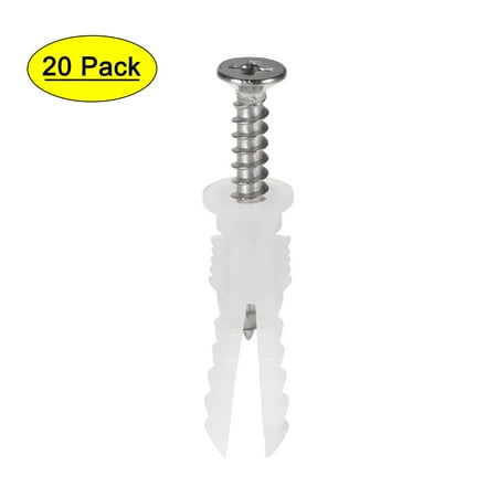 

6 x 30mm Expansion Pipe with Screws Plastic White 20 Pack