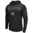 thumbnail image 2 of Men's Colosseum Black Washington Huskies OHT Military Appreciation Hoodie Long Sleeve T-Shirt, 2 of 4