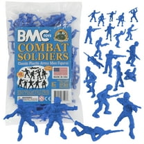BMC Classic Plastic Army Men - 40pc Blue WW2 Soldier Figures - Made in USA