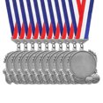 thumbnail image 1 of Uxcell Football Events Star Award Medals with Ribbons, Winner Medals Prizes for Competitions Sports Party Silver, 1 of 7