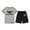 Grey, variant on YOUSNH Outfit for Kids Children's Short Sleeve Bow Print Candy Color Comfy Children's Round Neck T Shirt Girls Casual Set WH2 4-5 Years
