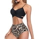 thumbnail image 3 of Conjunto de bikini de cintura alta de dos piezas para mujer, trajes de baño con push-up, cuello halter, parte inferior con control de abdomen, trajes de baño, 3 of 5