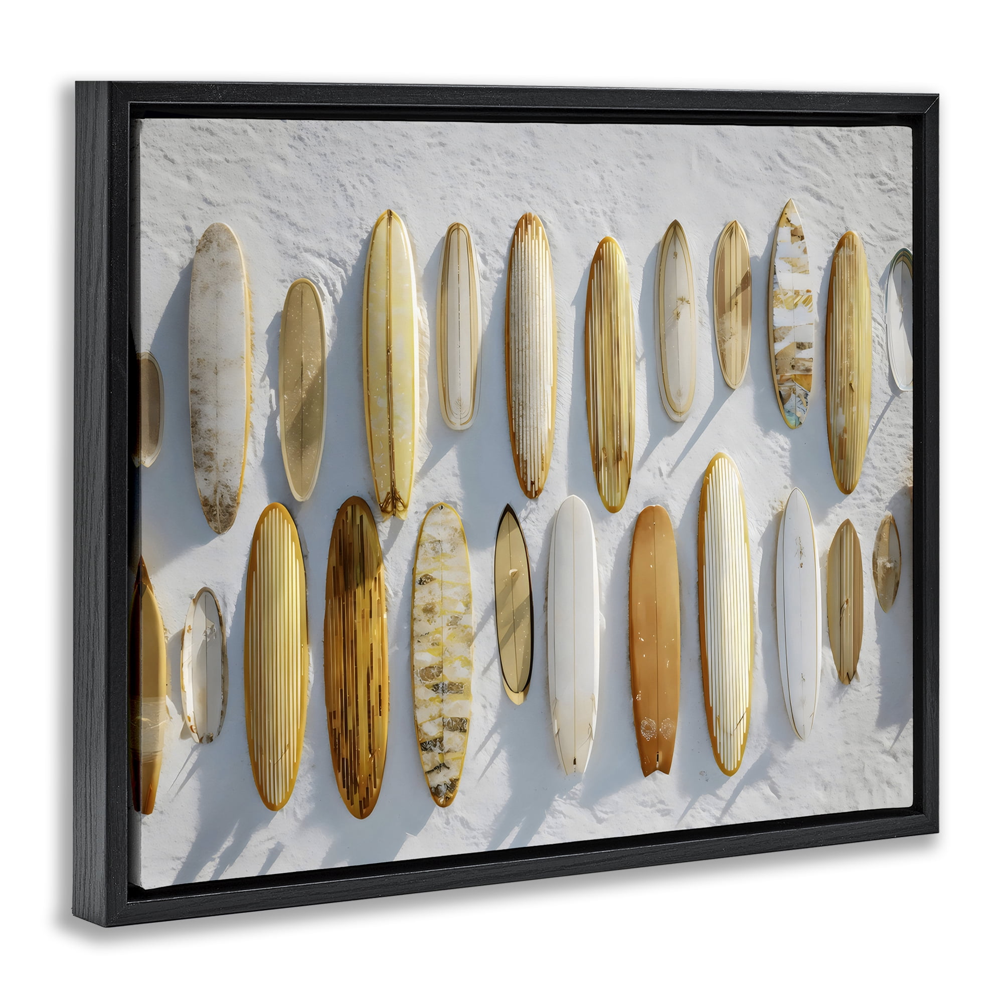 Stupell Industries Vintage Surfboard Collection Black Framed Floater Canvas Wall Art, design by Franklyn Gregory